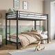 Metal Heavy Duty Bunk Bed Twin Over Twin, with shelf and Slatted Kids Adult Dorm
