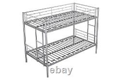 Metal Twin Over Twin Bunk Bed Heavy-Duty, Noise-Reduced, Safety Guardrail