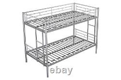 Metal Twin Over Twin Bunk Bed Heavy-Duty, Noise-Reduced, Safety Guardrail