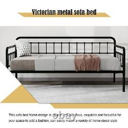 Metal Twin Size Bed Frame Sturdy Heavy Duty Steel Slat Support Easy Assembly