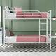 Modern Metal Bunk Bed Frame Heavy Duty Twin Over Twin Size Mattress Foundation