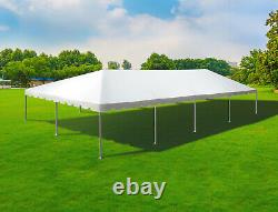 Party Frame Tent Canopy 30x60 White Vinyl Sectional Top Heavy Duty Twin Tube