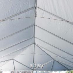 Party Frame Tent Canopy 30x60 White Vinyl Sectional Top Heavy Duty Twin Tube