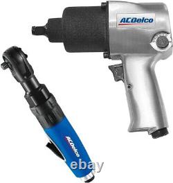 Pneumatic Heavy Duty Twin Hammer ½ 5-Speed Impact Wrench & 3/8 Ratchet Wrench