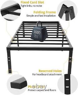 TATAGO 18 Inch Heavy Duty 3500lbs Strong Platform Metal Steel Bed Frame 6-Size