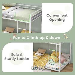Topbuy Bunk Bed Frame Twin Over Twin Heavy Duty Metal Bed Frame withSlat & Ladder