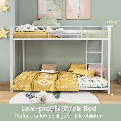 Topbuy Bunk Bed Frame Twin Over Twin Heavy Duty Metal Bed Frame withSlat & Ladder