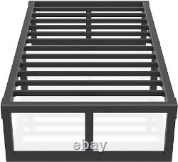 Twin Bed Frame, 14 Inch High 3500 Lbs Heavy Duty Metal Platform, Mattress Founda