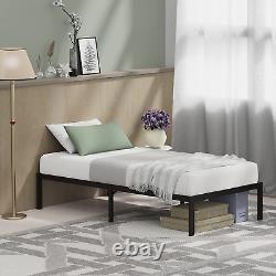 Twin Bed Frame, 14 Inch Platform with Storage, Heavy Duty Steel Metal Bed Frame