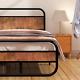Twin Bed Frame with Wood Headboard and Footboard, 12 Inch Heavy Duty Platform Be