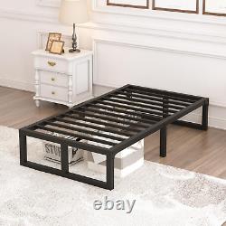 Twin Bed Frames Platform, 14 Inch High 3500 Lbs Heavy Duty Metal Platform, Mattr