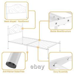 Twin Bed Frames with Headboard, Heavy Duty Metal Platform Bed Under Bed Stora