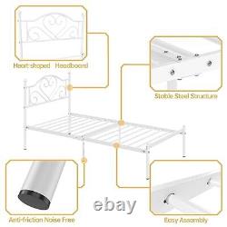 Twin Bed Frames with Headboard Heavy Duty Metal Platform Bed Under Bed Storage
