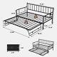 Twin Daybed Metal Bed Frame Heavy Duty Trundle Roll Out Sofa Bed TAUS Black