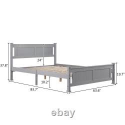 Twin Full Queen Size Bed Frame Headboard Heavy Duty Bedroom Furniture Grey