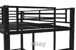 Twin Metal Loft Bed with Stairs Heavy-duty Bedroom Junior