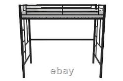 Twin Metal Loft Bed with Stairs Heavy-duty Bedroom Junior