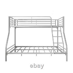 Twin-Over-Full Metal Bunk Bed, Heavy Duty Bunk Bed Frame with Enhanced Guardrail