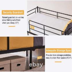 Twin Over Twin Bunk Bed Heavy Duty Metal Frame With Ladder Kids Bedroom Dorm