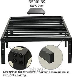 Twin Size Bed Frame 18 inches Tall, 3500lbs Heavy Duty Metal Twin, Black