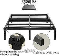 Twin Size Bed Frame, 3500Lbs Heavy Duty Metal Platform with Steel Slats Support