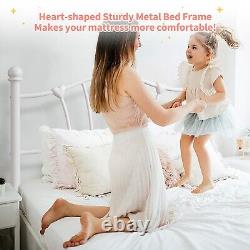 Twin Size Bed Frame Heavy Duty Metal Platform with Headboard Footboard for Girls