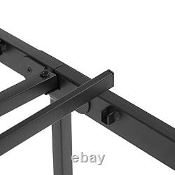 Twin Size Bed Frame Metal Platform with Wooden Headboard Footboard Heavy Duty