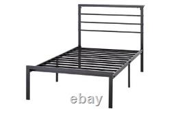 Twin Size Bed Frame with Headboard Shelf, Heavy Duty Platform Bed Frame with