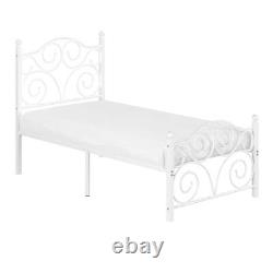 Twin Size Bed Frame with Headboard and Footboard, Heavy Duty Metal Slat Suppo