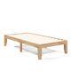Twin Size Heavy Duty Rubber Wood Platform Bed Frame Storage withWood Slat Support