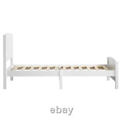Twin Size Heavy Duty Wood Bed Frame with Wooden Headboard and Footboard