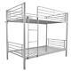 Twin Size Loft Bed with Two Side Ladders Heavy Duty Metal Pipe Bed Frame Gray