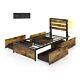Twin Size Platform Bed Frame Heavy Duty With Drawers LED Lights and USB Ports