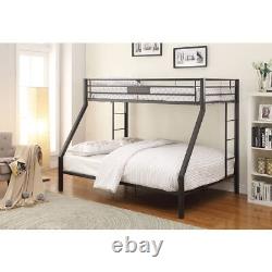 Twin XL Over Queen Size Bunk Bed Heavy Duty Bed Frames Bedroom Furniture Black
