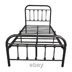 Vintage Twin Size Bed Frame With Headboard And Footboard Mattress Heavy Duty Met