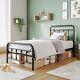 Vintage Twin Size Bed Frame with Headboard and Footboard Mattress Heavy Duty