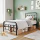 Vintage Twin Size Bed Frame with Headboard and Footboard Mattress Heavy Duty Met