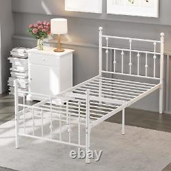 Weehom Twin Size Bed Frame with Headboard Strong Slats Support Heavy Duty Twin